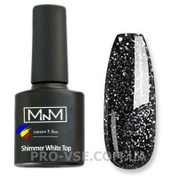 ТОП з білим матовим шимером M-in-M White Shimmer Top Coat без липкого шару 7.5 мл