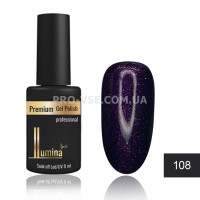 Гель-лак LUMINA lux №108 темно-фиолетовый, микроблеск 8мл