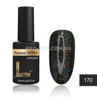 Гель-лак LUMINA lux №170 черный, голографический микроблеск 8мл