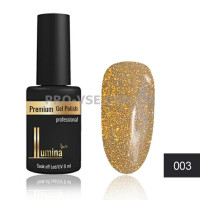Гель-лак LUMINA lux DISCO FASHION №03 светоотражающий золото, блестки 8мл