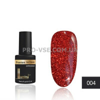 Гель-лак LUMINA lux DISCO FASHION №04 светоотражающий красный, блестки 3мл