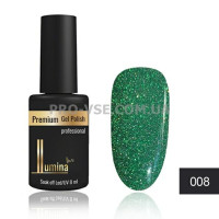 Гель-лак LUMINA lux DISCO FASHION №08 светоотражающий зеленый, блестки 8 мл