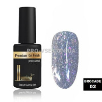 Гель-лак Lumina lux Brocade Reflective 02 срібло cвітловіддзеркалюючий 8 мл