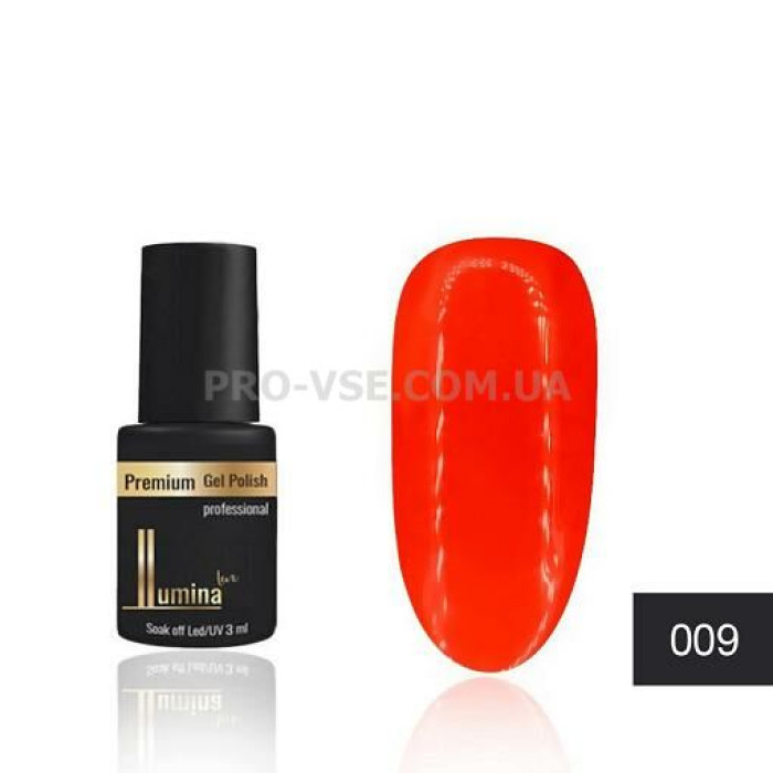 Гель-лак LUMINA lux MINI 009 красный, неоновый 3мл