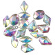 Стразы фигурные Crystal AB МИКС 10шт