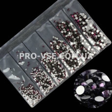 Стразы SS3 - SS10 Amethyst фиолетовые Микс размер EsVorp 1440 шт 