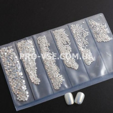 Стразы SS3 - SS10 White opal Белый опал Микс размер EsVorp 1440 шт 