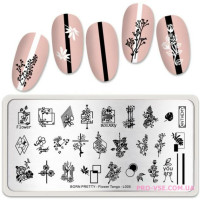 Пластина для стемпинга BornPretty Flower Tango-L005