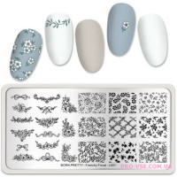 Пластина для стемпинга BornPretty Frenchy Floral-L001