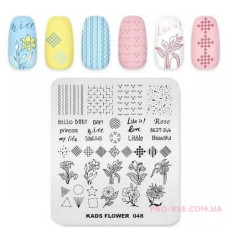 Пластина для стемпинга KADS FLOWER 048