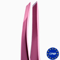 ZOLA Пінцет скошений професійний для брів LIGHT PINK 05513