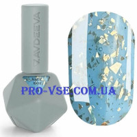 VA База з крупною золотою ПОТАЛЬЮ 12мл MAGIC BASE 004 небесно-блакитний HEMA & TPO FREE