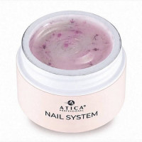 ATICA Builder Gel Floral 06 15мл молочно-рожевий гель з сухоцвітами фуксія