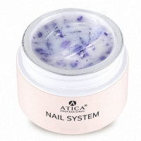 ATICA Builder Gel Floral 07 15мл молочно гель з фіолетовими сухоцвітами
