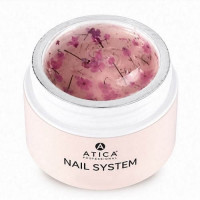 ATICA Builder Gel Floral 08 15мл молочно-рожево-бежевий гель з рожевими сухоцвітами