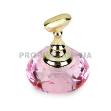 Подставка держатель для типс магнитная Crystal Pink с 5 сменными насадками 